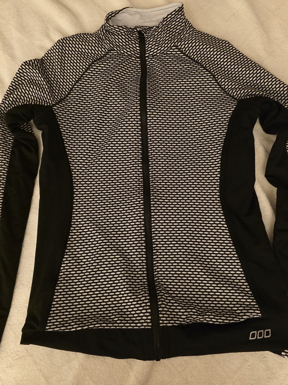 lorna jane Black & White Patterned Zip-Up Active Jacket